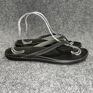 OluKia‎ Ho‘opio Sandals Women's 9 Black Athletic Beach Summer Comfort Flip Flops